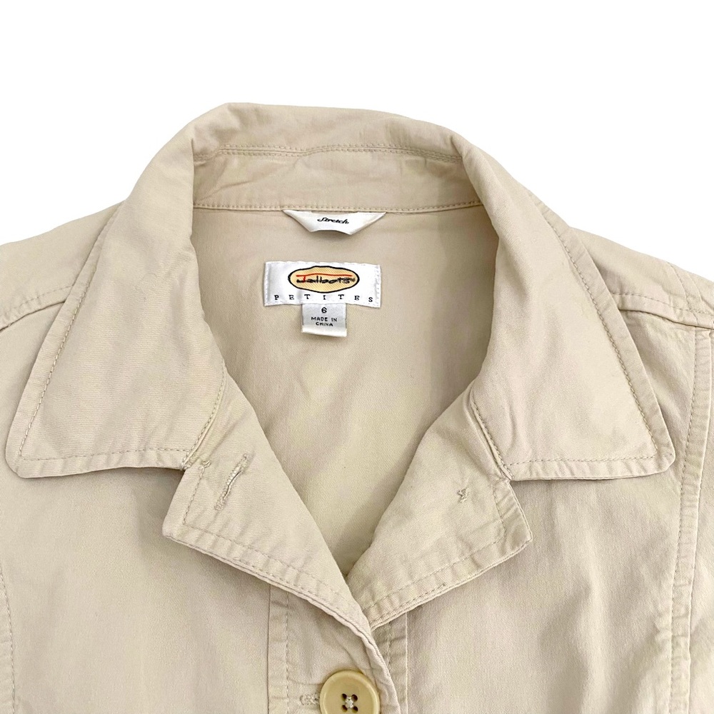 Talbots Petites Beige Button Front Jacket, Petite… - image 4